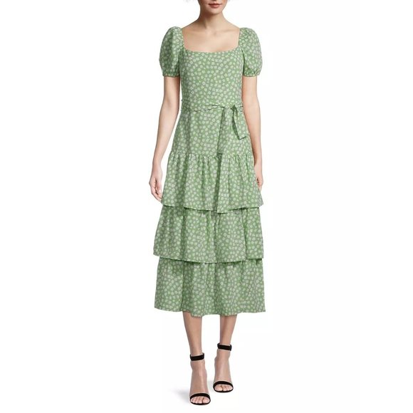 LIKELY Lottie Short Sleeve Floral Sage Dress - NWT - Size 2 - Picture 5 of 6